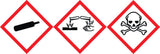 Etiket GHS 03 "Oxiderend" 37x52 mm, DE,UK,FR, gevaar