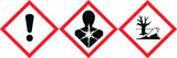 Etiket GHS 03 "Oxiderend" 37x52 mm, DE,UK,FR, gevaar