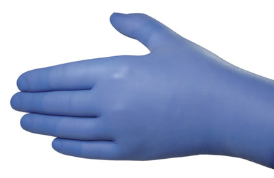 Handschoenen, Nitril, lengte 240 mm, Nitril Ergo, CAT III, poedervrij, blauw