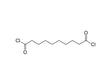 Structuurformule van Sebacoylchloride, 97% zuiver. Belangrijk voor hoogwaardige industriële toepassingen zoals polymeren en coatings.