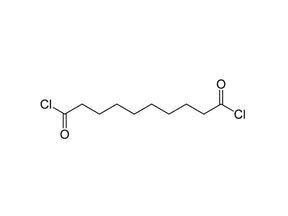 Structuurformule van Sebacoylchloride, 97% zuiver. Belangrijk voor hoogwaardige industriële toepassingen zoals polymeren en coatings.